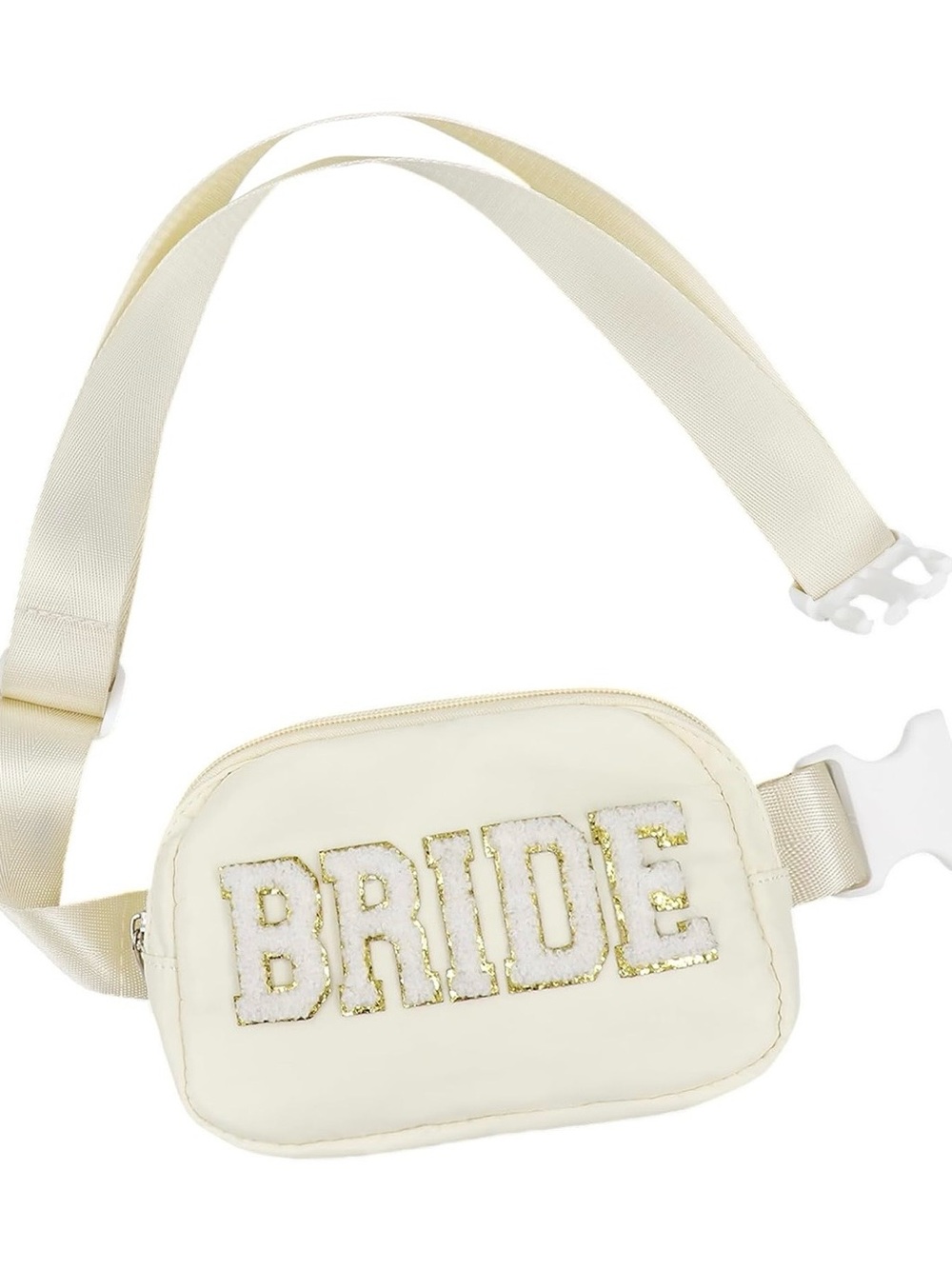 BRIDE Ivory Satin Fanny Pack crossbody Belt Bag